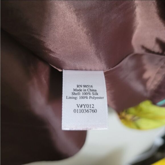 Coldwater Creek Brown Printed Silk Jacket XL - Picture 3 of 3